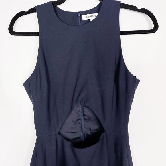 Elizabeth and James Size 4 Navy Blue Abella Cut Out Fit and Flare Dress Cocktail - Picture 3 of 11